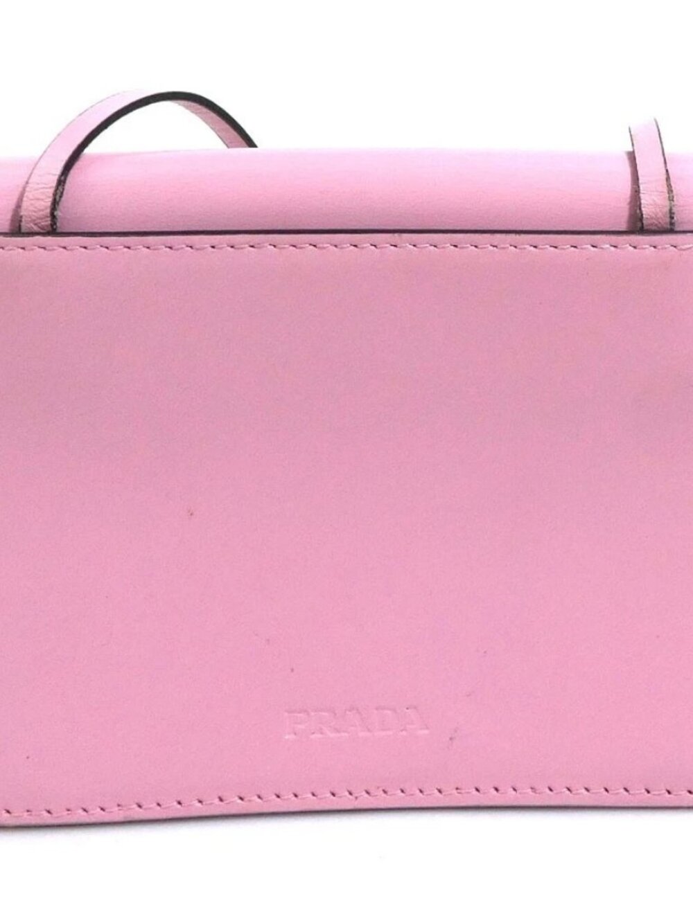 Auth PRADA Pochette Pink Leather/Silvertone - e61826a - Picture 2 of 14